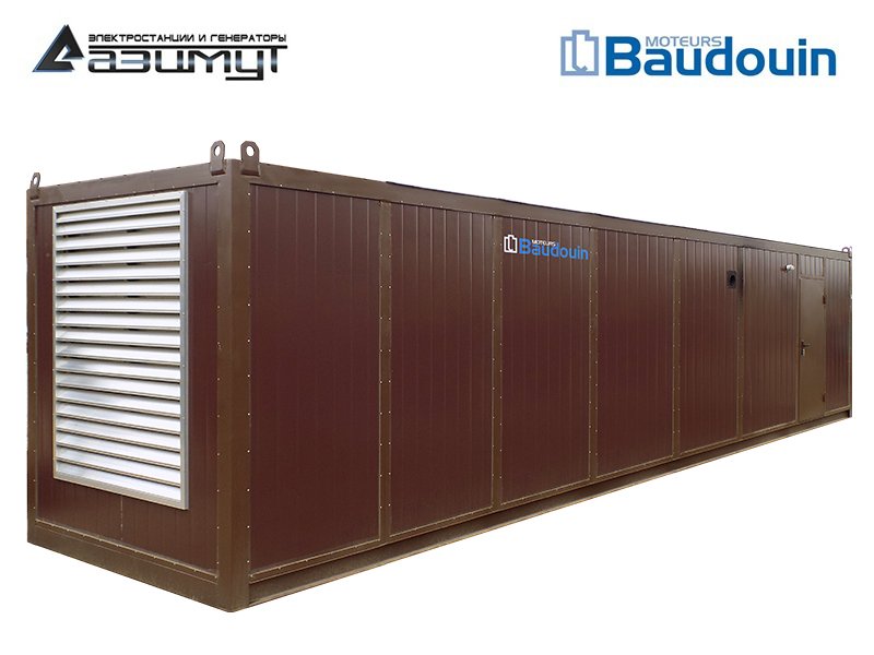 Дизель генератор АД-1500С-Т400-2РНМ9 Baudouin Moteurs мощностью 1500 кВт в контейнере с автозапуском (АВР)