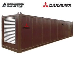 Дизель генератор АД-1400С-Т400-1РНМ8 Mitsubishi мощностью 1400 кВт в контейнере